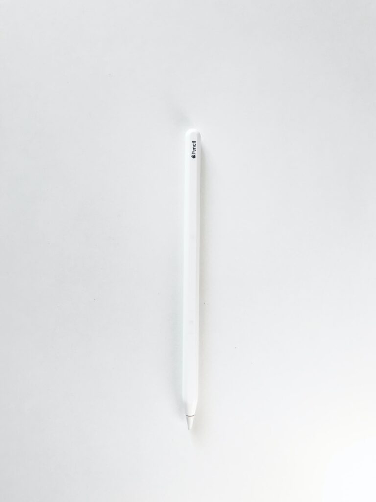 apple pencil on white background