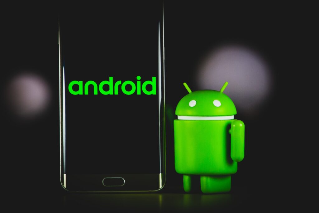 android phone and mascot