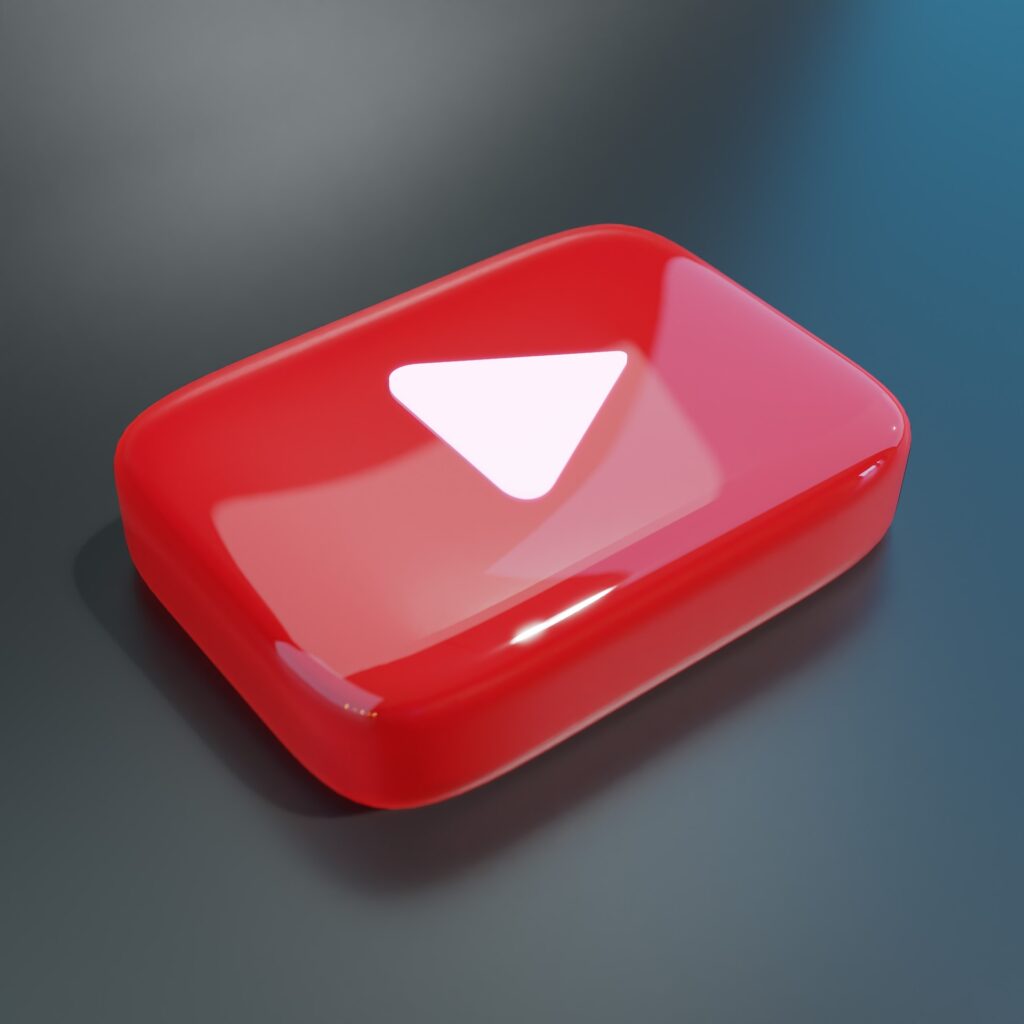 3d glossy youtube logo