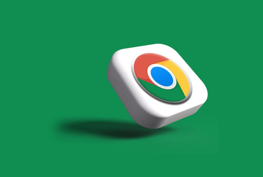 google chrome icon on green background