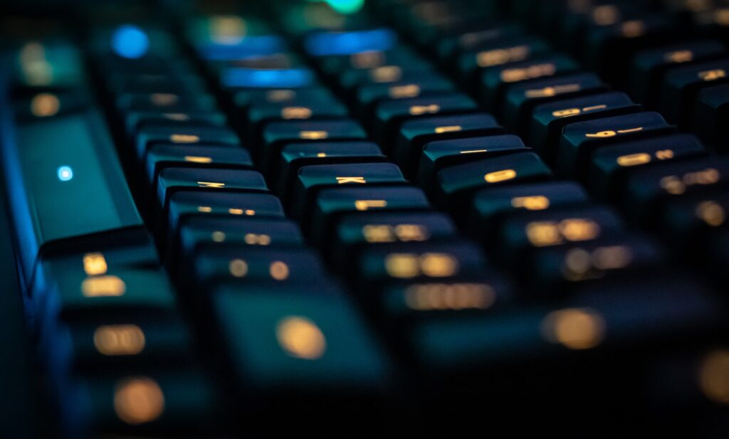 dark keyboard with light keys