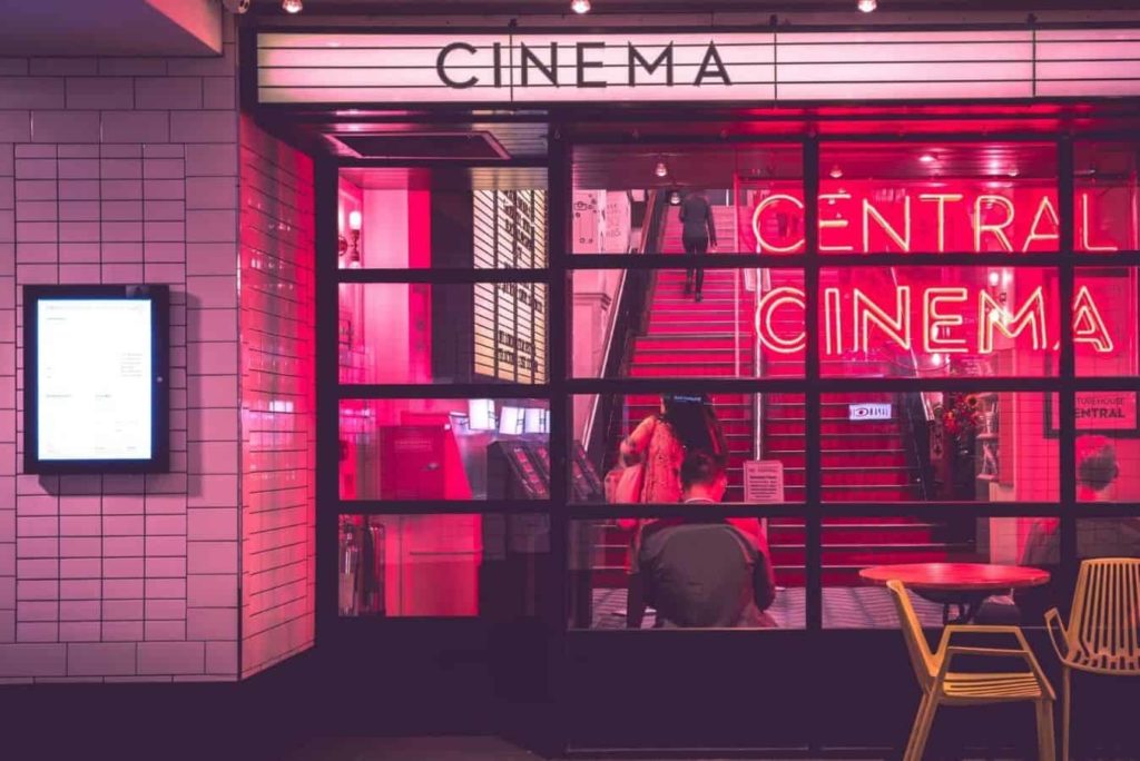 The front of a cinema.
