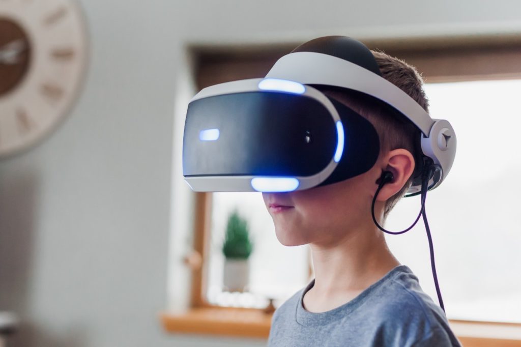 A person wearing a VR headset.