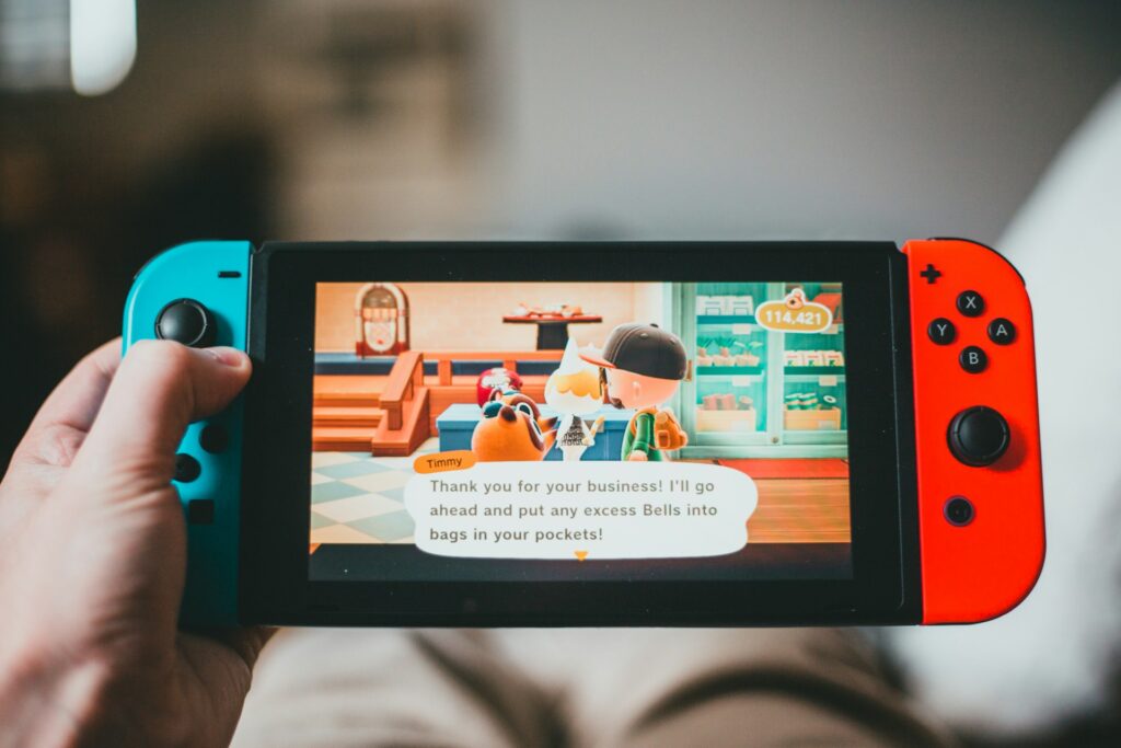 Playing a game on the Nintendo Switch