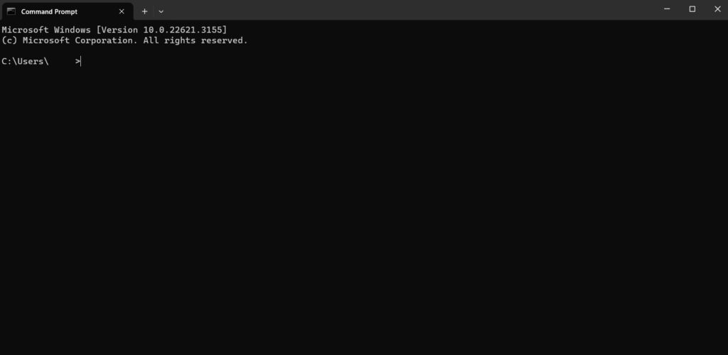 Command Prompt's interface.