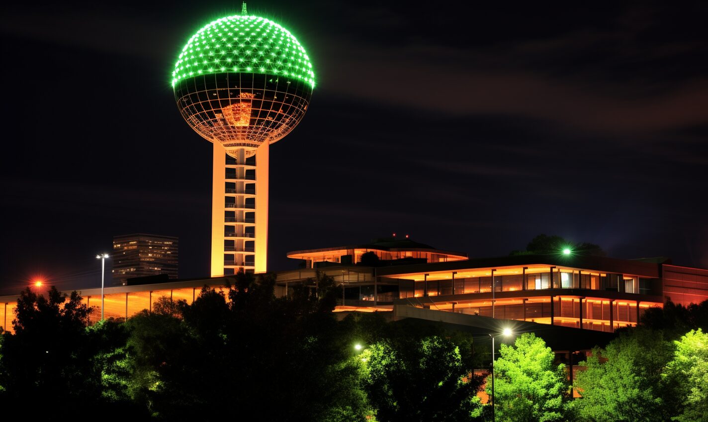 knoxville, tennessee in a black and neon green glow