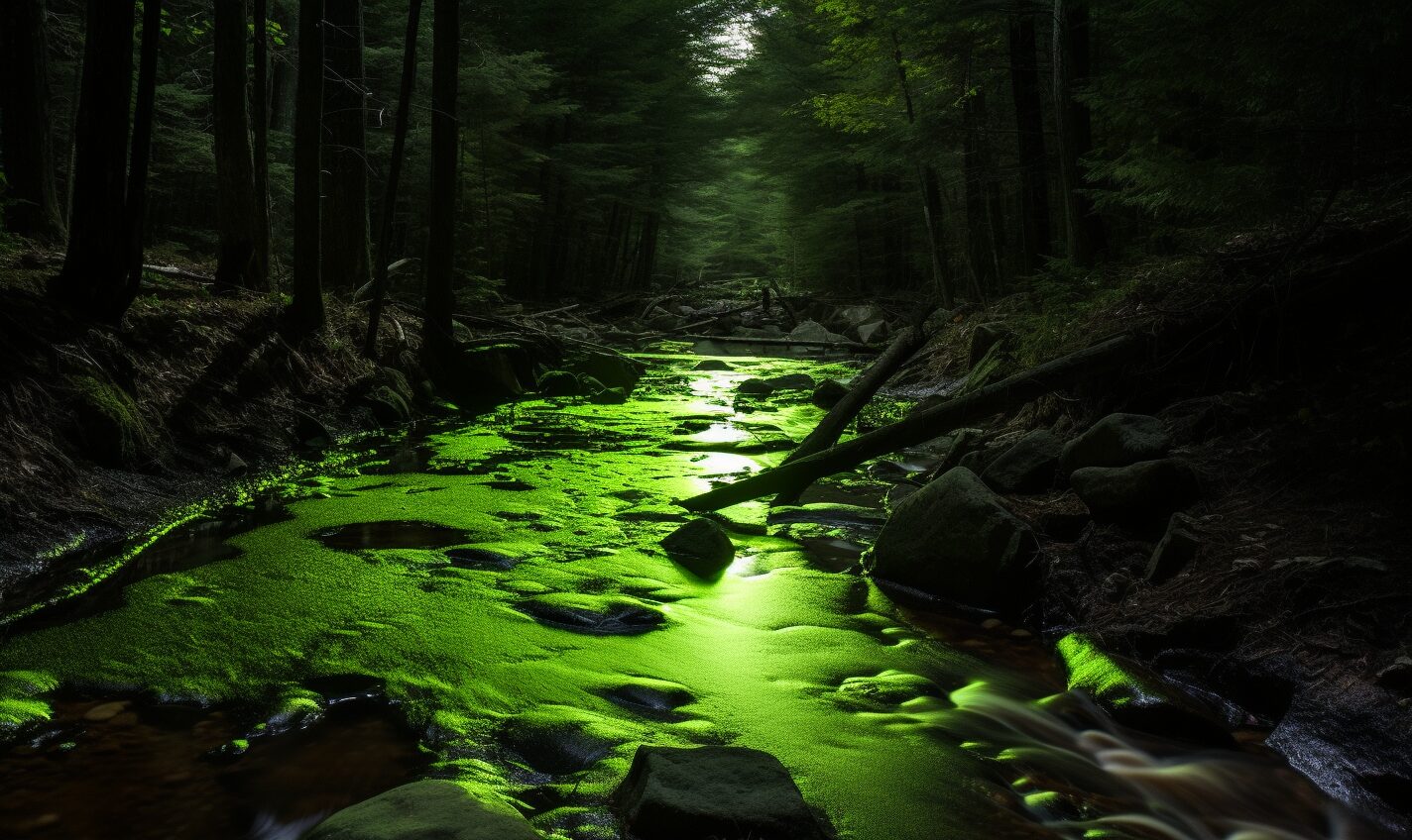 nashua, new hampshire in black and neon green glow