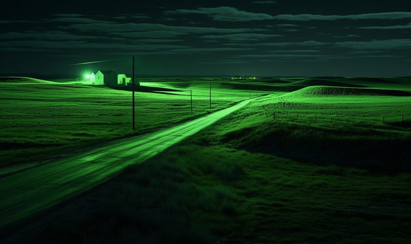 rapid city, south dakota in a black and neon green glow