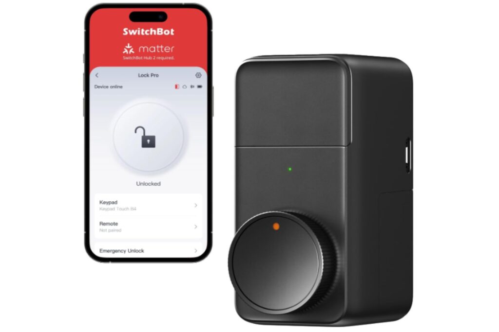 A robotic lock that can lock up your home while away. You can control through an app or voice assistant.