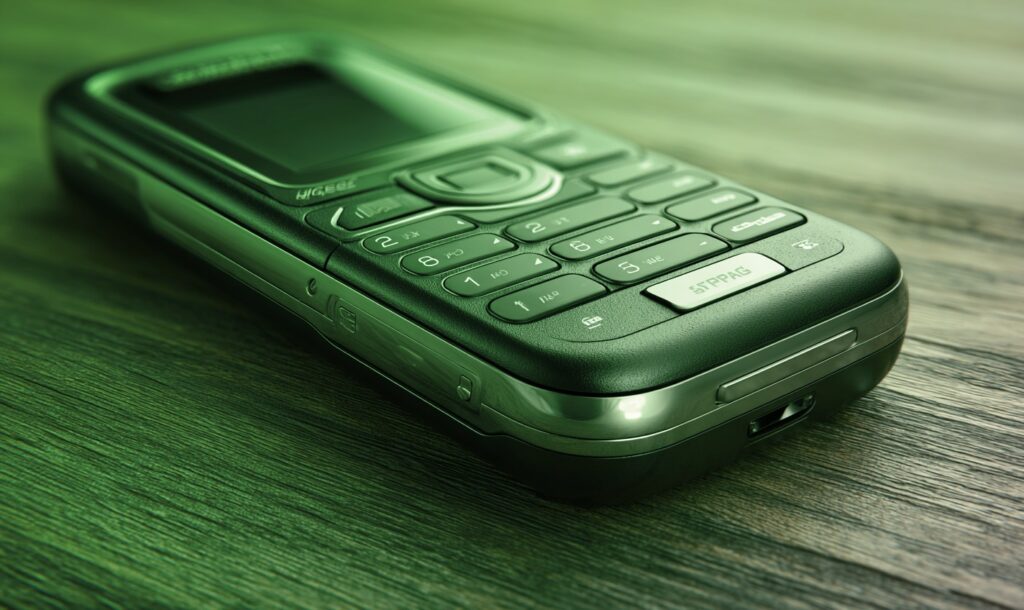 Closeup of a dumb phone