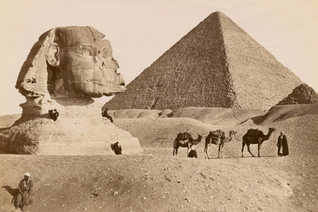 sphinx and the pyramid