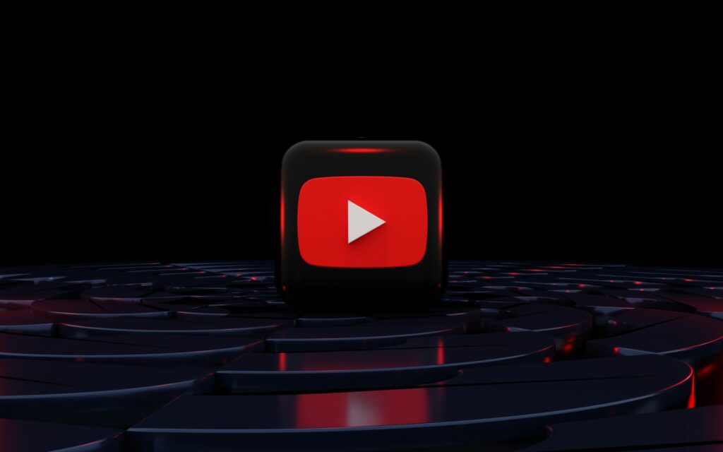 YouTube logo with black background.