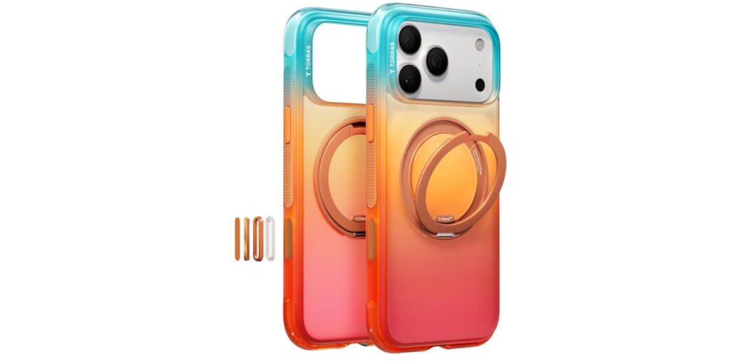 Blue, yellow and red ombré case
