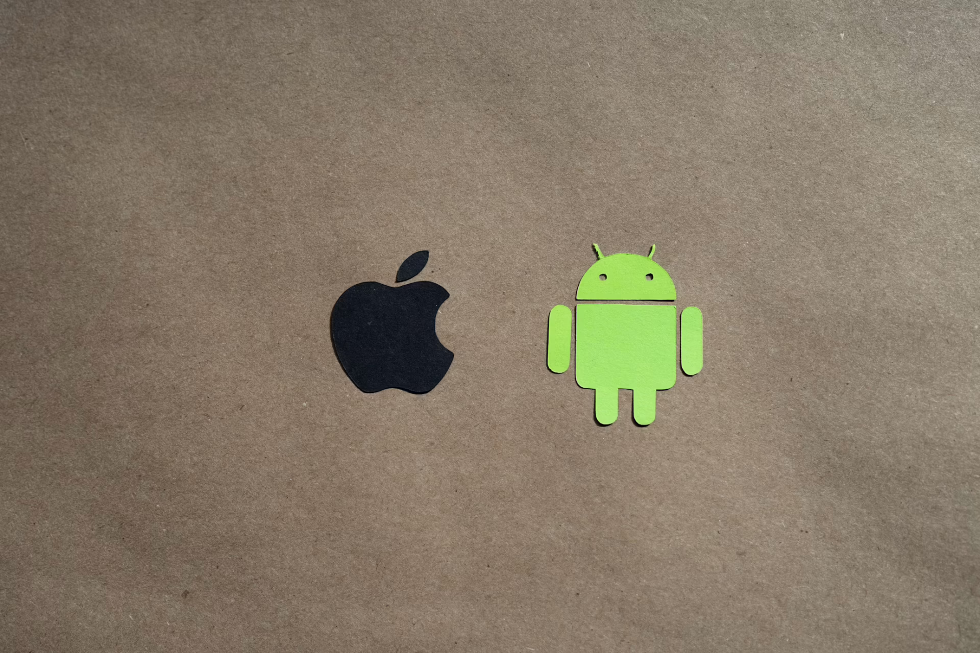 apple and android logos side by side